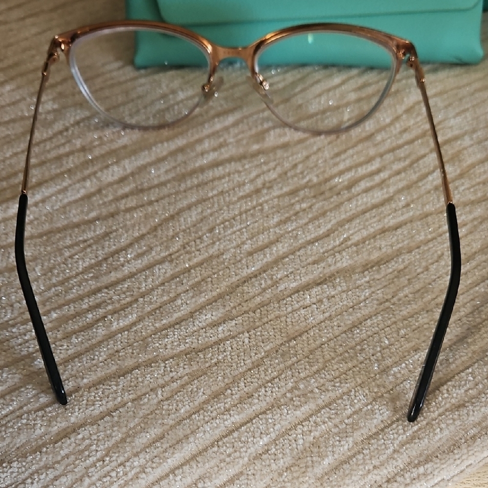 Tiffany & Co. Black and Rose Gold Women's Glasses - Picture 3 of 7